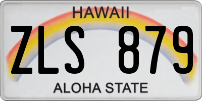 HI license plate ZLS879