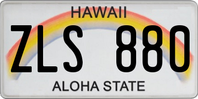 HI license plate ZLS880