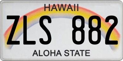 HI license plate ZLS882