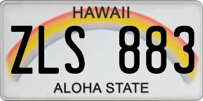 HI license plate ZLS883