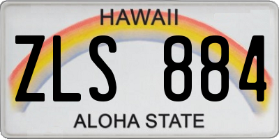 HI license plate ZLS884