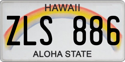 HI license plate ZLS886