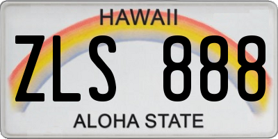 HI license plate ZLS888