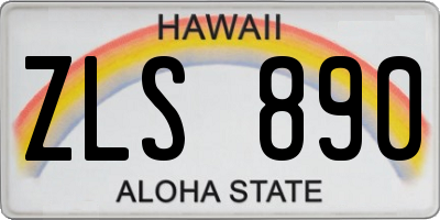 HI license plate ZLS890