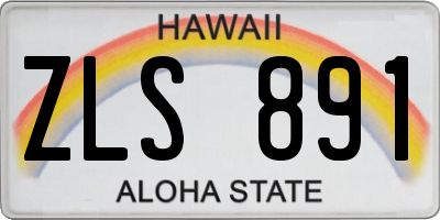 HI license plate ZLS891
