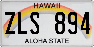 HI license plate ZLS894