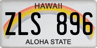 HI license plate ZLS896