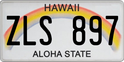 HI license plate ZLS897