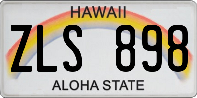 HI license plate ZLS898