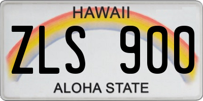 HI license plate ZLS900