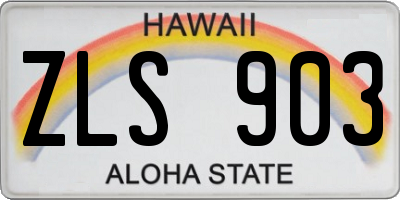 HI license plate ZLS903