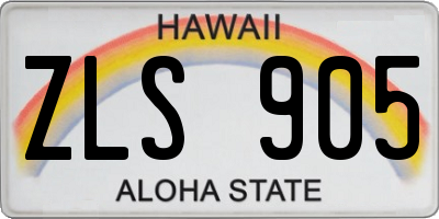 HI license plate ZLS905