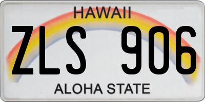 HI license plate ZLS906