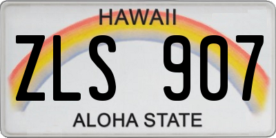 HI license plate ZLS907