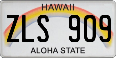 HI license plate ZLS909