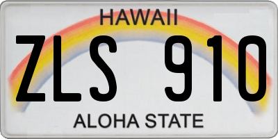 HI license plate ZLS910