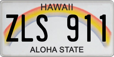 HI license plate ZLS911