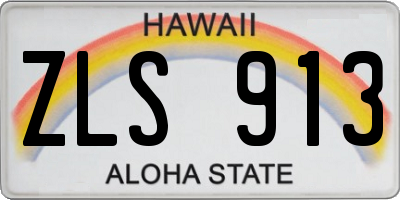 HI license plate ZLS913
