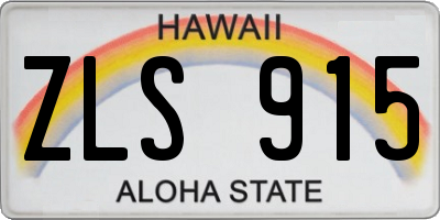 HI license plate ZLS915