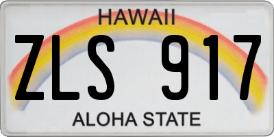 HI license plate ZLS917
