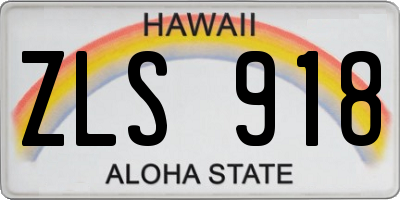 HI license plate ZLS918