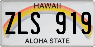 HI license plate ZLS919