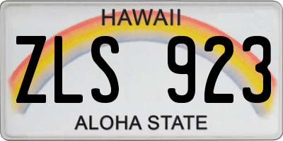 HI license plate ZLS923