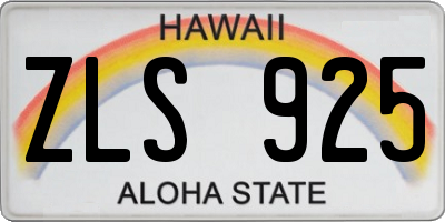 HI license plate ZLS925