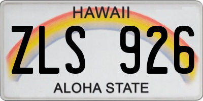 HI license plate ZLS926