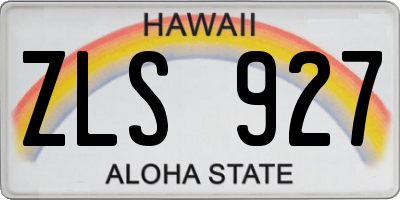 HI license plate ZLS927