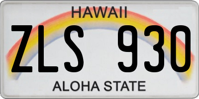 HI license plate ZLS930