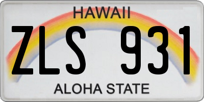 HI license plate ZLS931