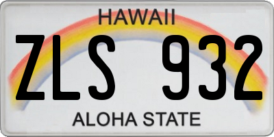 HI license plate ZLS932