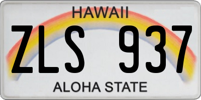 HI license plate ZLS937