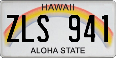 HI license plate ZLS941