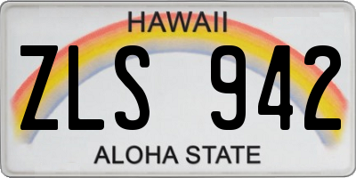HI license plate ZLS942