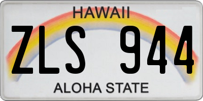 HI license plate ZLS944
