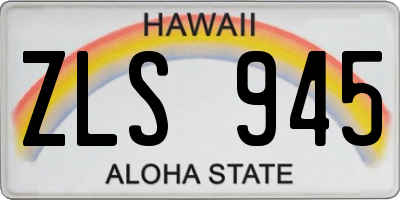 HI license plate ZLS945