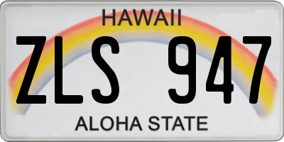 HI license plate ZLS947