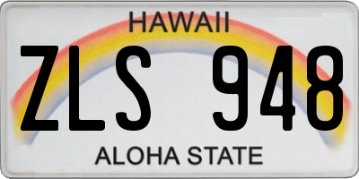HI license plate ZLS948