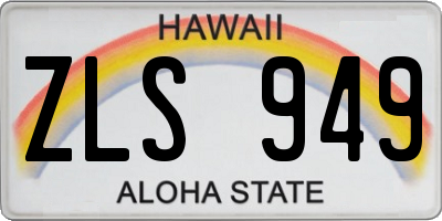HI license plate ZLS949