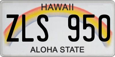 HI license plate ZLS950