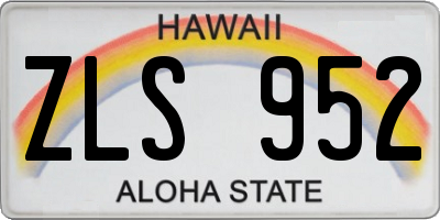 HI license plate ZLS952