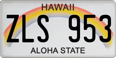 HI license plate ZLS953