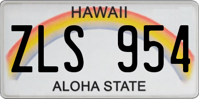 HI license plate ZLS954