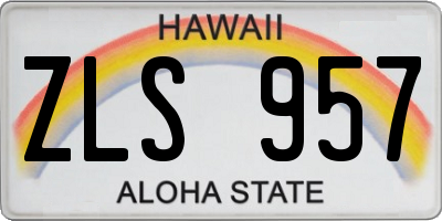 HI license plate ZLS957