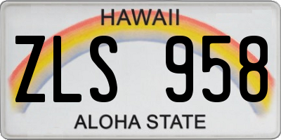 HI license plate ZLS958
