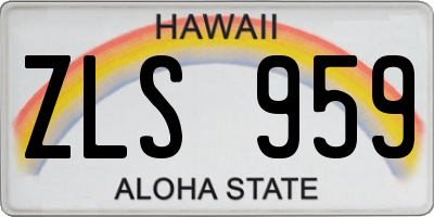 HI license plate ZLS959