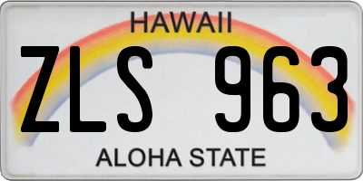 HI license plate ZLS963