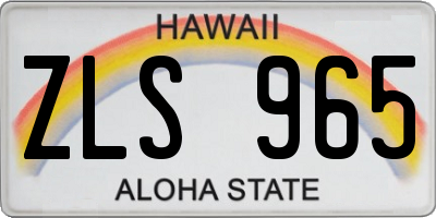 HI license plate ZLS965